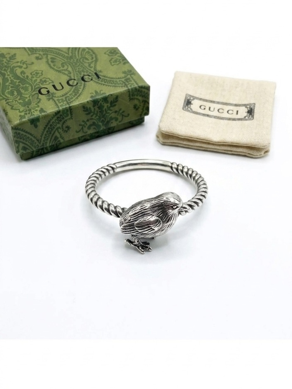 GUCCI Sterling Silver 925 Garden Bird Chick Ring Size 6 NIB